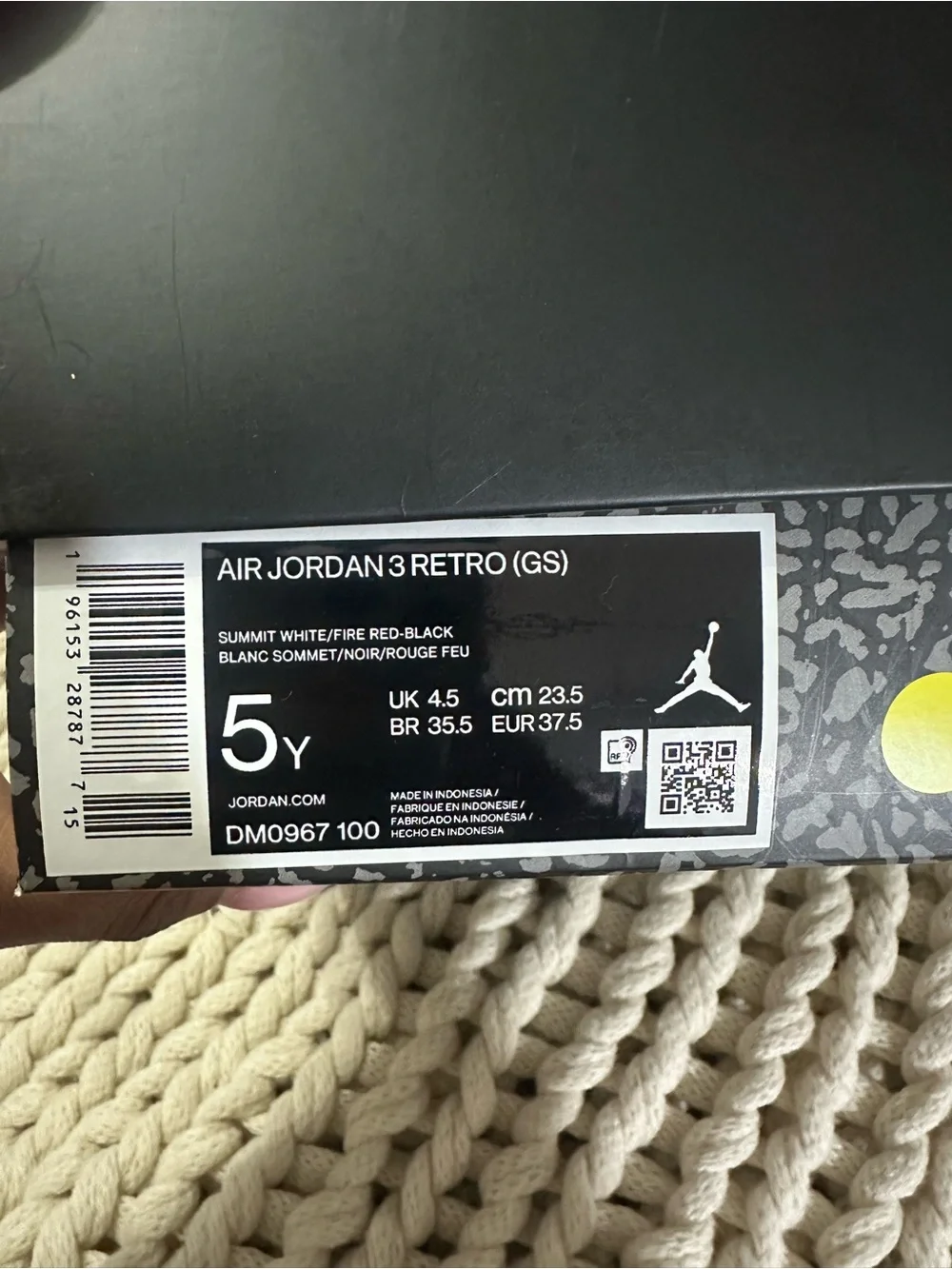 Nike Kids Red, White & Cement Gray Air Jordan Sneaker (5Y)